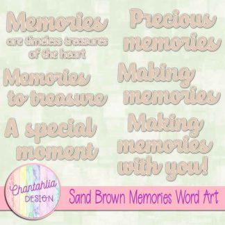 Free sand brown memories word art