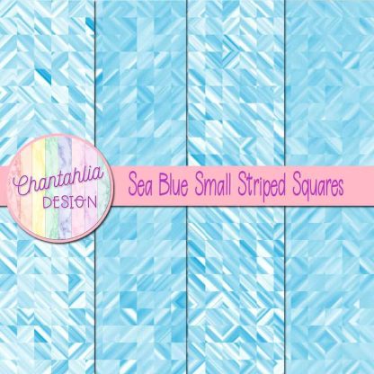 Free sea blue small striped squares digital papers