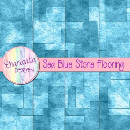 Free sea blue stone flooring digital papers