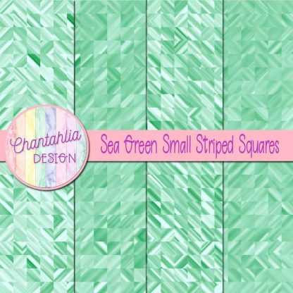 Free sea green small striped squares digital papers