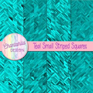 Free teal small striped squares digital papers