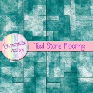 Free teal stone flooring digital papers
