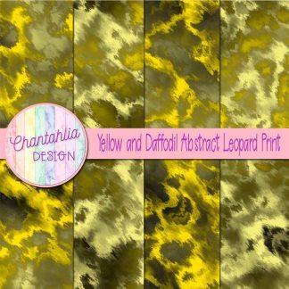Free yellow and daffodil abstract leopard print digital papers