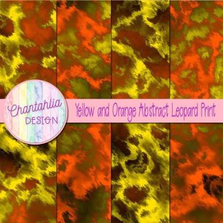 Free yellow and orange abstract leopard print digital papers