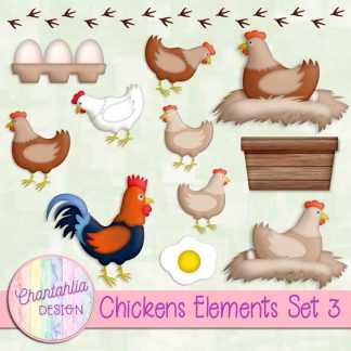 Free design elements in a Chickens theme.