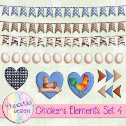 Free design elements in a Chickens theme.