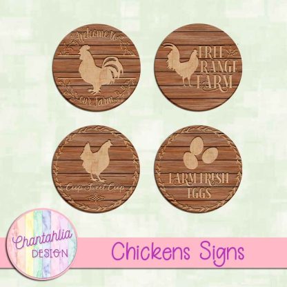 Free signs in a Chickens theme