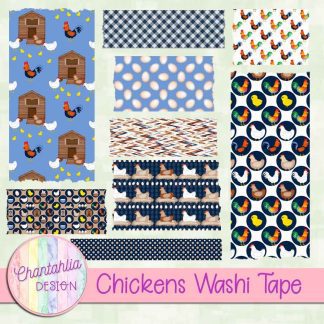 Free washi tape in a Chickens theme