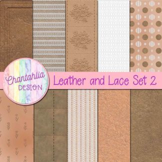 Free digital papers in a Leather and Lace theme.