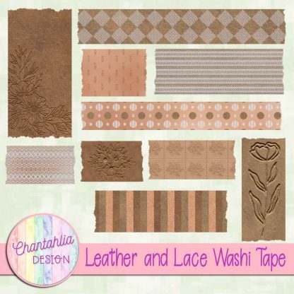 Free washi tape in a Leather and Lace theme