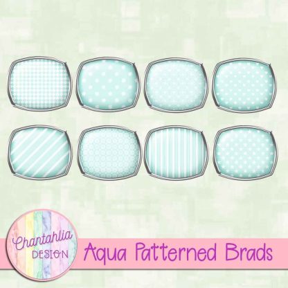 Free aqua patterned brads