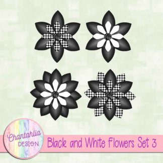 Free black and white flowers