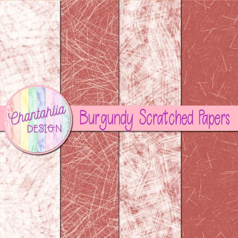 Free Digital Papers Featuring Burgundy Scratched Designs