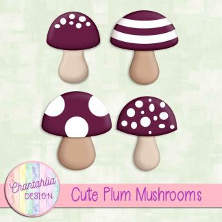 Free cute plum mushrooms design elements