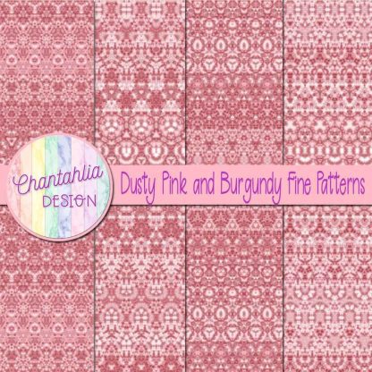 Free dusty pink and burgundy fine patterns digital papers