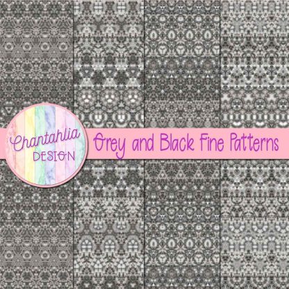 Free grey and black fine patterns digital papers