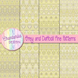 Free grey and daffodil fine patterns digital papers