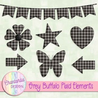 Free grey buffalo plaid elements