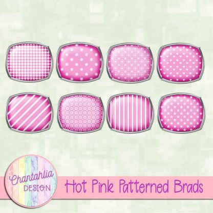 Free hot pink patterned brads