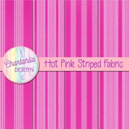 Free hot pink striped fabric digital papers