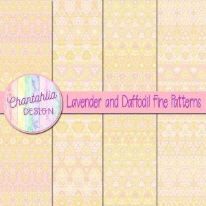 Free Lavender and Daffodil Digital Papers with Fine Patterns Designs