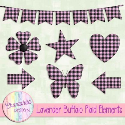 Free lavender buffalo plaid elements