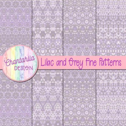 Free lilac and grey fine patterns digital papers