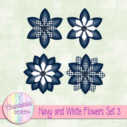 Free navy and white flowers
