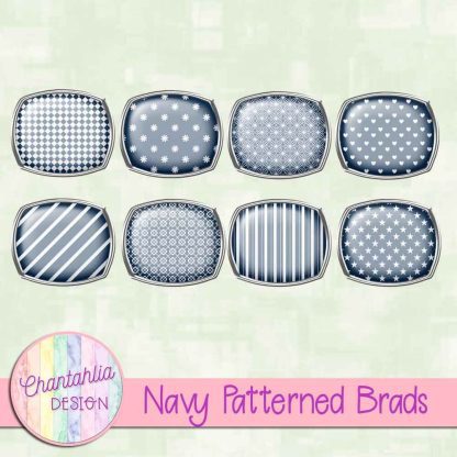 Free navy patterned brads