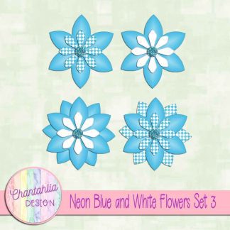 Free neon blue and white flowers