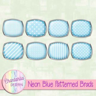 Free neon blue patterned brads