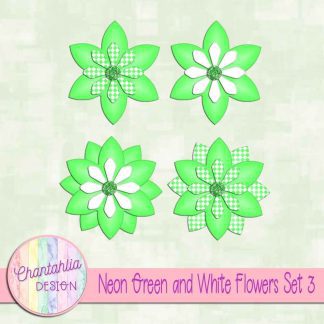 Free neon green and white flowers