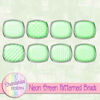 Free neon green patterned brads
