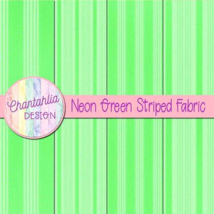 Free neon green striped fabric digital papers
