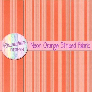 Free neon orange striped fabric digital papers