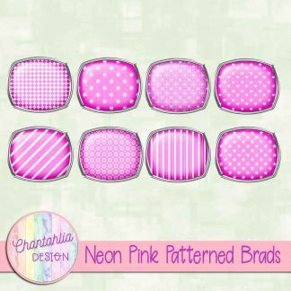 Free neon pink patterned brads