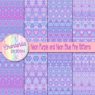 Free neon purple and neon blue fine patterns digital papers