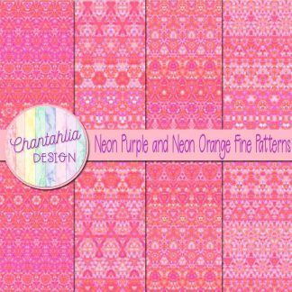 Free neon purple and neon orange fine patterns digital pap