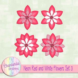 Free neon red and white flowers