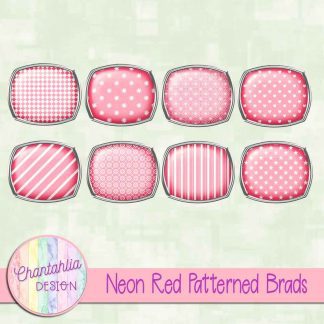 Free neon red patterned brads