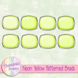 Free neon yellow patterned brads