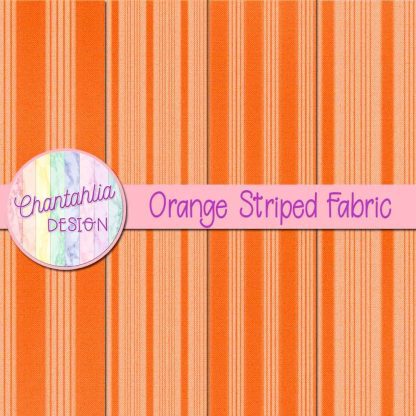 Free orange striped fabric digital papers