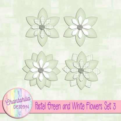 Free pastel green and white flowers