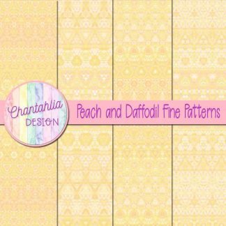 Free peach and daffodil fine patterns digital papers