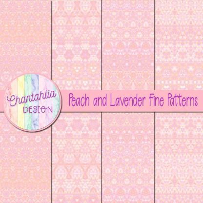 Free peach and lavender fine patterns digital papers
