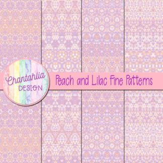 Free peach and lilac fine patterns digital papers