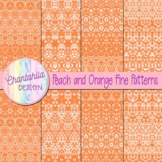 Free peach and orange fine patterns digital papers