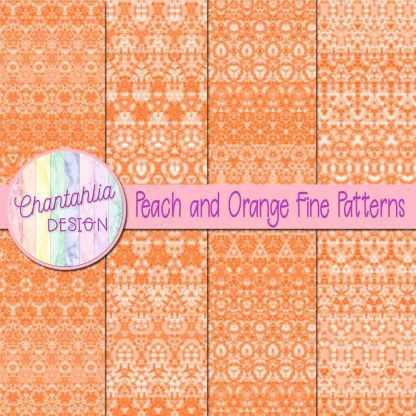 Free peach and orange fine patterns digital papers