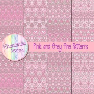 Free pink and grey fine patterns digital papers