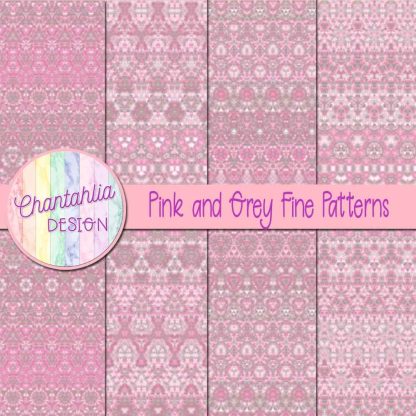 Free pink and grey fine patterns digital papers